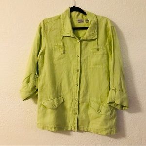 Chico’s linen light weight pocket utility jacket